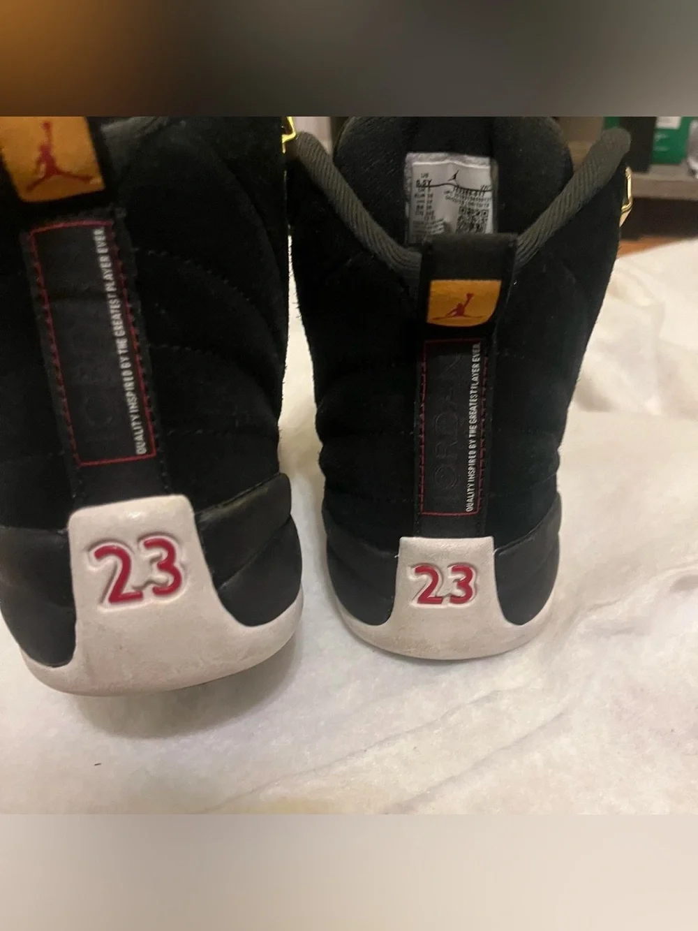 Black and White Jordan 12s